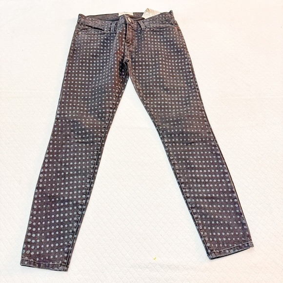 Current Elliott The Stiletto Black Polka Dot Skinny Denim Jeans Size 27 - Picture 2 of 9